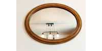 Miroir ovale imitation de bois